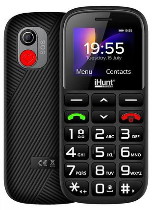 Мобільний телефон ihunt senior comfort, дві sim-картки, bluetooth, камера, ліхтарик, акумулятор 1000 маг, кноп