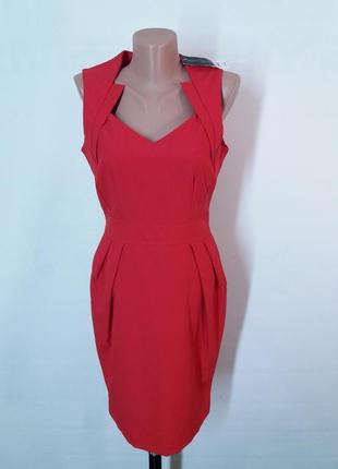 Вечернее торжественное красное платье футляр тюльпан оригинального кроя от  dorothy perkins1 фото