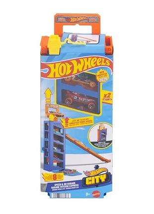 Ігровий набір hot wheels гараж зі спуском