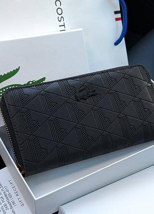 Кошелек на молнии lacoste черный