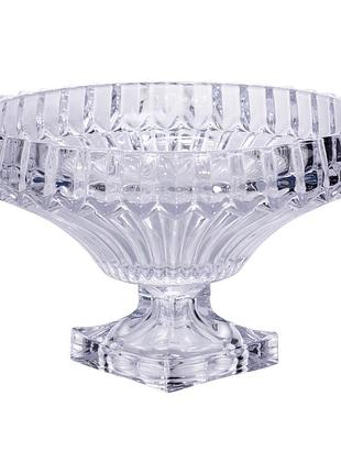 Фруктовница стеклянная на ножке ø29 см прозрачная новинка top shop ua_