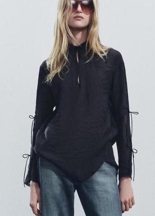 Повітряна сорочка з завязками zara