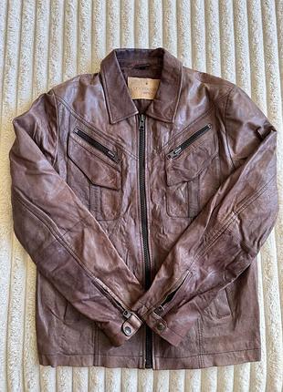 Шкіряна чоловіча куртка goosecraft (jacket 920) оригінал, натуральна шкіра
