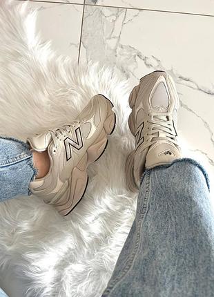 New balance 9060 beige milk leather