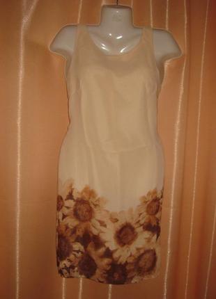 Пряма зручна сукня плаття сарафан, marc angelo, 14/xl/l, км0804 з соняшниками7 фото