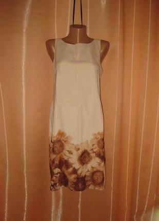 Прямое удобное платье сарафан, marc angelo, 14/ xl/l , км0804 с подсолнухами