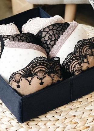 Коробочка для бюстиков джинс 28х35х8см