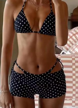 Купальник трійка в горох горошок polka dot в наявності