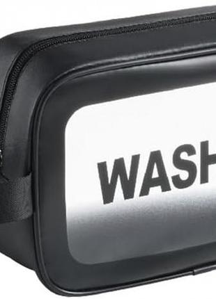 Прозрачная сумка-косметичка washbag black 20см