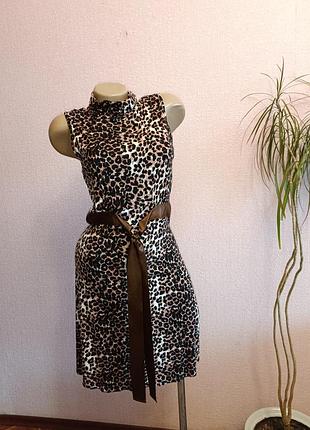 Платье трикотажное леопардовое bonprix