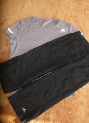 Комплект костюм для спорта фитнеса йоги adidas бриджи футболка2 фото