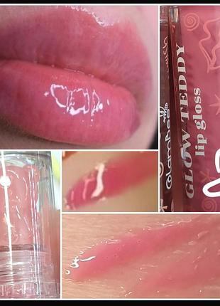 Glambee trendy colors glow teddy lip hloss 02 блеск для губ с аксессуаром