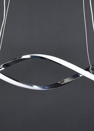 Люстра светодиодная подвесная led светильник для квартиры на потолок лэд 27454 хром 25-100х14х120 см.