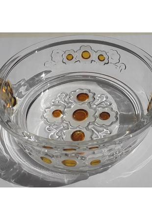 Винтажный салатник  немецкой компании walther-glas из цветного художественного стекла