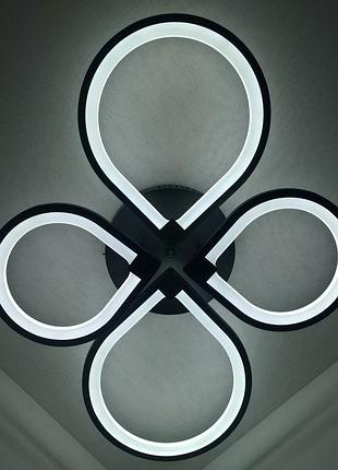 Люстра светодиодная потолочная led светильник для квартиры на потолок лэд 25149 черный 13х57х73 см.
