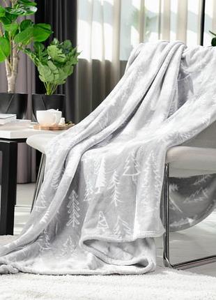 Плед ardesto flannel елки art-0110-pb 160х200 см светло-серый