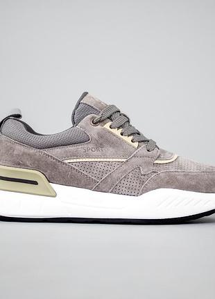 Кроссовки женские замшевые, серые, осенние, материал натуральная замша, размер 37 fw_003870