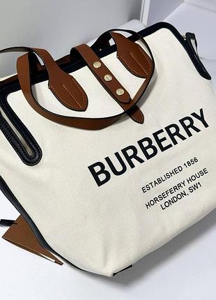 Сумка burberry преміум комбінована шкіра