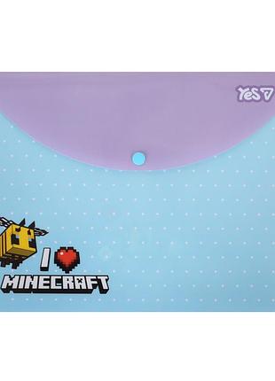Папка-конверт на кнопке а4 yes minecraft spring 2 492337 33х24 см