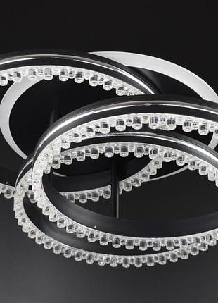Люстра светодиодная потолочная led светильник для квартиры на потолок лэд 26529 черный 16х43х43 см.
