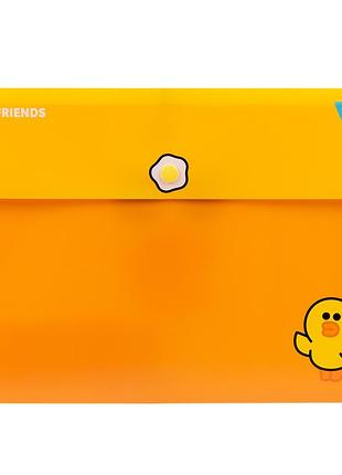 Папка-конверт а4 yes line friends 492081 24х34 см желтая