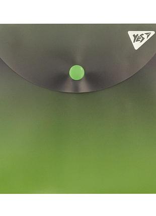 Папка-конверт на кнопке b6 yes fusion gray-green 492300 15х14 см