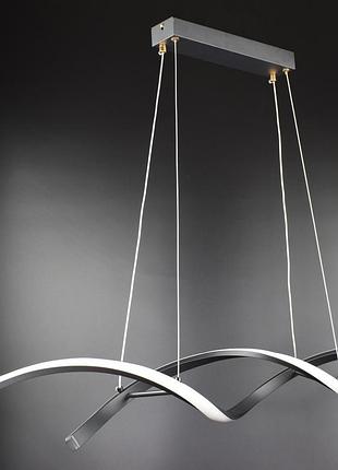 Люстра светодиодная подвесная led светильник для квартиры на потолок лэд 26969 черный 25-100х14х120 см.