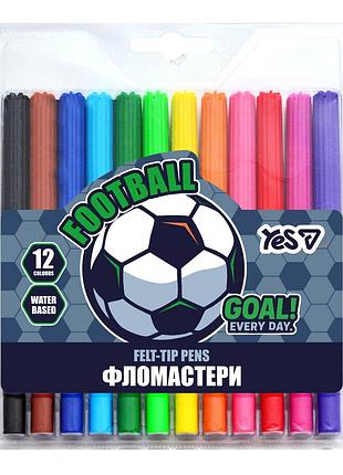 Набор фломастеров yes football 2 650600 12 цветов