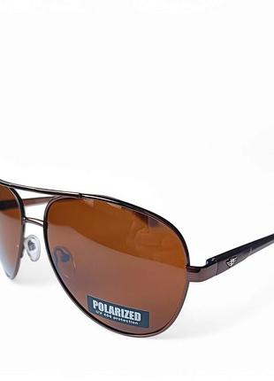 Очки солнцезащитные поляризованные коричневые матовые авиаторы polar eagle polarized p328_c2