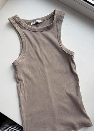 Майка в рубчик zara