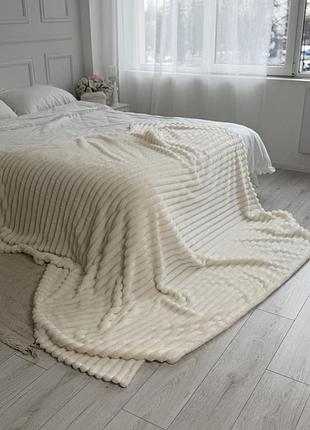 Плед dushka home шарпей полоска 4 см 21789 200х230 см белый