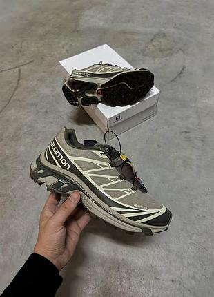 Мужские кроссовки хаки salomon xt-6 gtx vintage khaki х саломон 43