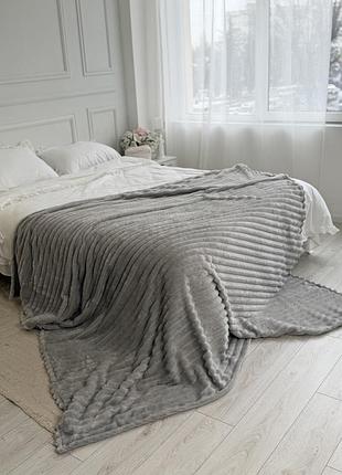 Плед dushka home шарпей полоска 4 см 21786 150х200 см серый