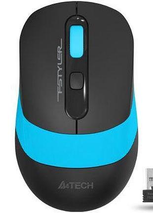 Мышь компьютерная безпроводная a4tech fstyler fg10 black/blue голубая