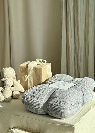 Плед на еко-овчині dushka home 21288 200х230 см світло-сірий