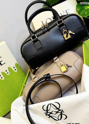 Сумка-валізка loewe шкіряна черный