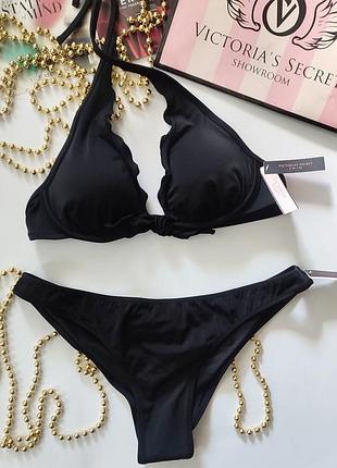 Victoria's secret черный базовый купальник vs s m l xs 34 36 38 40 42 75a 75c