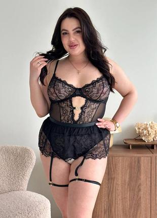 Чорний комплект білизни plus size