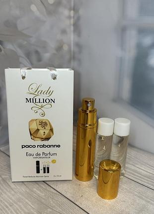 Туалетна вода в подарунковому пакованні paco rabanne lady million / пако рабан леді мільйон/45ml