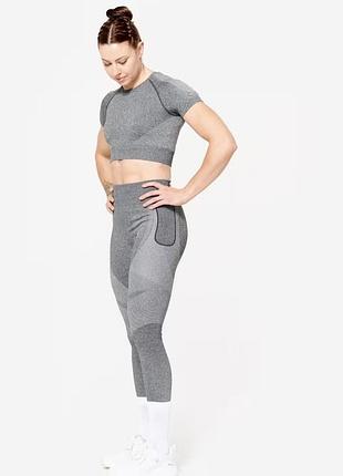 Спортивні лосини з кишенею для телефону лосіни decathlon l ідеальні сірі жіночі лосіни легінси жіночі з кишенею спортивні сірі