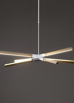 Люстра светодиодная подвесная led светильник для квартиры на потолок лэд 26438 белый 65-115х35х86 см.
