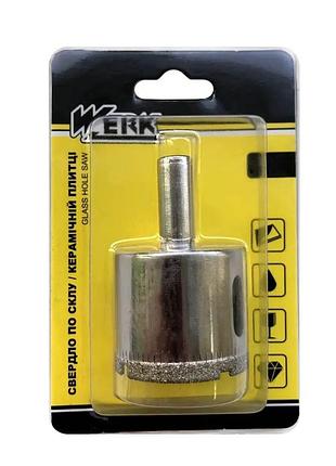 Коронка алмазная по керамике и стеклу werk 99018 35 мм серебристая