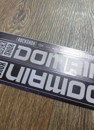 Светлосерая наклейки на вилку перья рокшок рок шок rock shox велосипеда domain думаин домаин думан думайн домайн