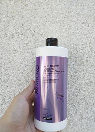 Шампунь brelil numero smoothing shampoo з олією авокадо 1000 мл для кучерявого волосся