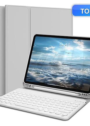 Чехол с клавиатурой gkabxy для ipad a16 10th/11th 10.9/11 дюйма bluetooth rgb подсветка type-c серый