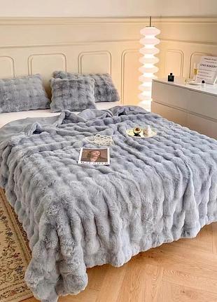 Плед dushka home шиншила пухир 21774 200х230 см сірий