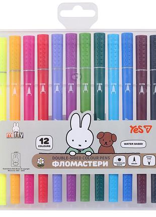 Набор фломастеров двусторонних yes miffy 650595 12 цветов