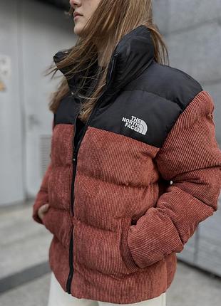 Зимний женский пуховик the north face burgundy