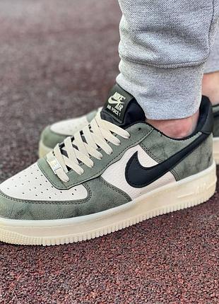 Жіночі кросівки nike air force 1 шкіряні хаки стильні та зручні найк