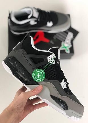 Кроси nike air jordan retro 4 для чоловіків кеди найк зручні шкіра чорні
